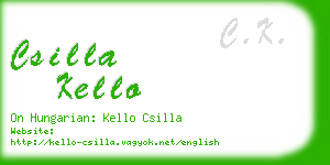 csilla kello business card